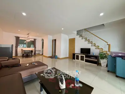 Spacious modern living room with open layout and stylish decor