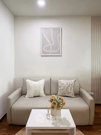 Cozy living room with modern sofa and stylish decor