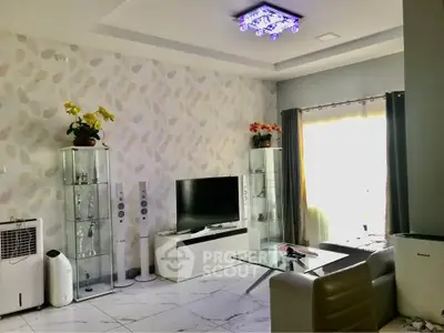 Spacious modern living room with elegant decor and natural light