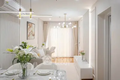 Elegant modern living room with stylish decor and natural light