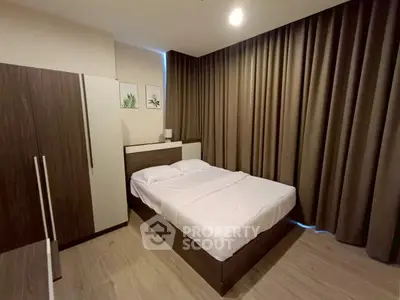 Modern bedroom with cozy bed and stylish decor