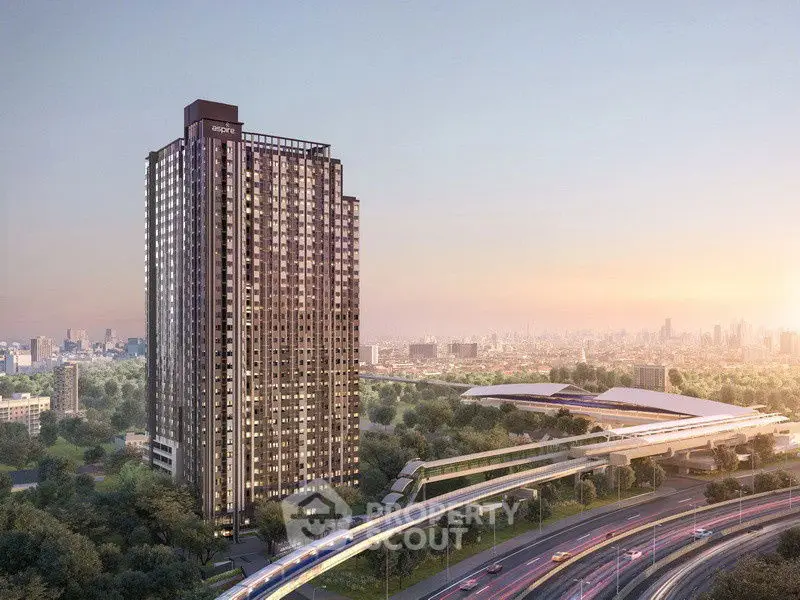 Stunning high-rise building with panoramic city views and modern architecture.