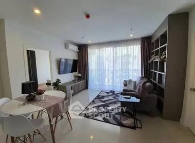 Modern living room with stylish decor and natural light