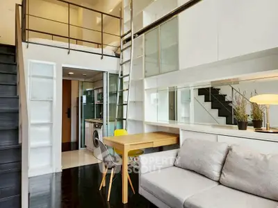 Modern loft apartment with stylish interior and mezzanine bedroom