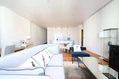 Spacious modern living room with elegant decor and open layout