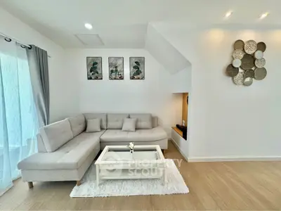 Modern living room with stylish decor and cozy sectional sofa