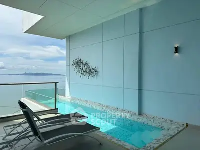 Luxurious balcony with private pool and stunning ocean view, perfect for relaxation.