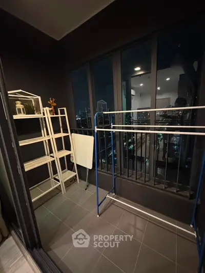 Stylish balcony with city view, perfect for relaxation and enjoying the skyline.