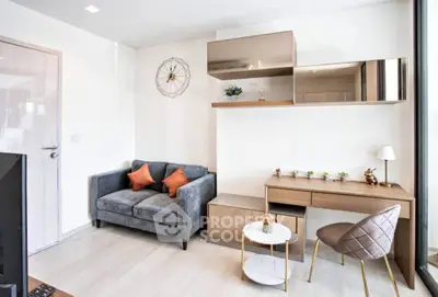 Modern living room with stylish furniture and elegant decor