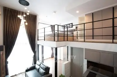 Modern loft apartment with high ceilings and stylish interior design