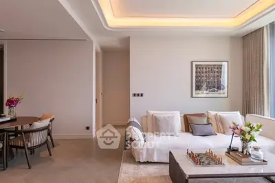 Luxurious modern living room with elegant decor and natural light
