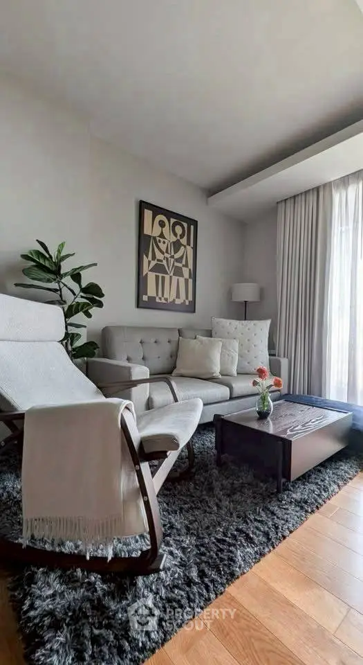 Stylish living room with modern furniture and cozy decor