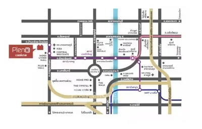 Detailed map showcasing Pleno real estate location with nearby amenities and transport routes.