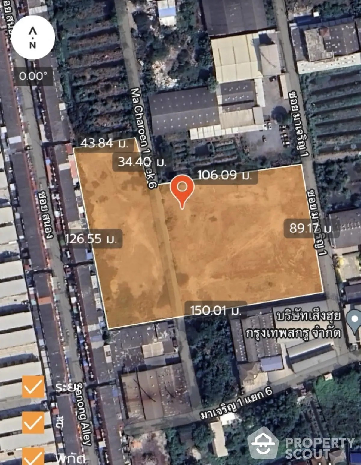 Prime real estate land plot with precise measurements and strategic location