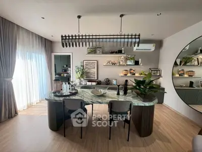 Luxurious modern living room with elegant decor and stylish furniture