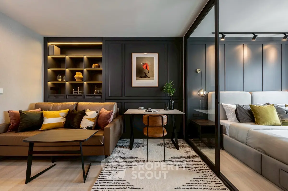 Stylish modern living room with cozy seating and elegant decor