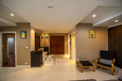 Spacious modern living room with elegant decor and cozy seating area