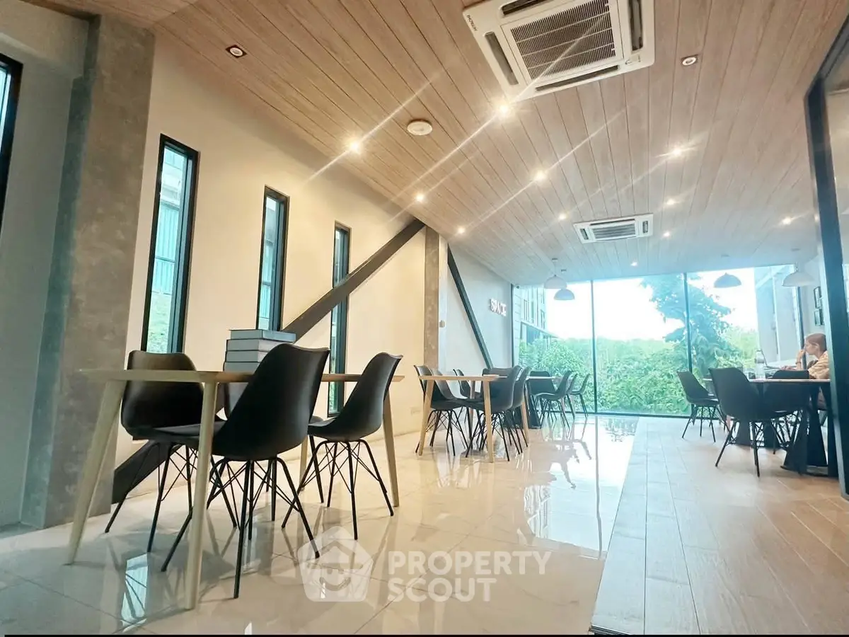 Modern co-working space with sleek design and natural light