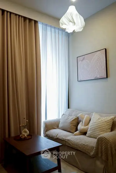 Cozy living room with elegant decor and natural light