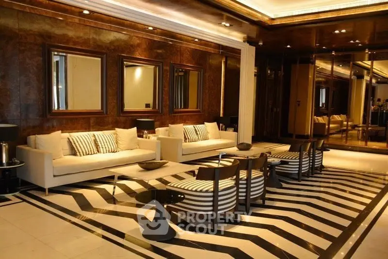 Luxurious modern living room with elegant decor and stylish furniture