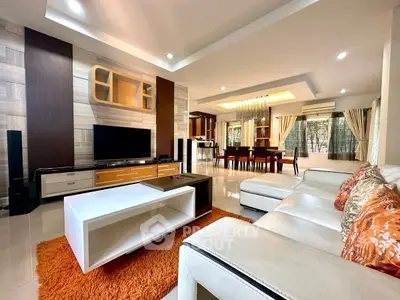 Spacious modern living room with open layout and stylish decor