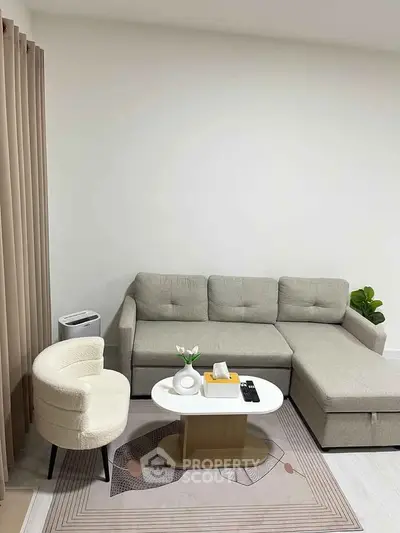Modern living room with stylish furniture and cozy ambiance