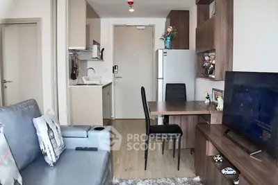 Modern compact apartment with open kitchen and cozy living area