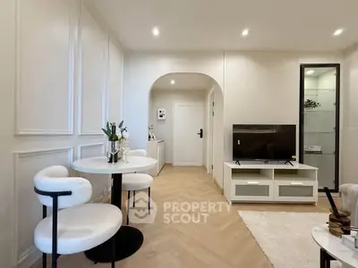 Stylish modern living room with elegant decor and cozy seating area