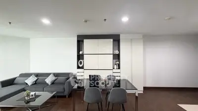 Modern living room with sleek furniture and elegant decor