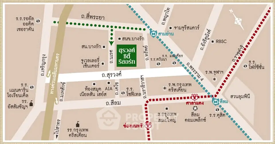 Detailed map showing prime real estate location with nearby amenities and transport routes.