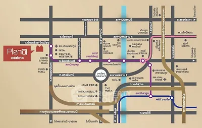 Map showcasing prime real estate locations near shopping centers and public transport in vibrant urban area.