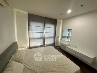 Modern bedroom with minimalist design and natural light