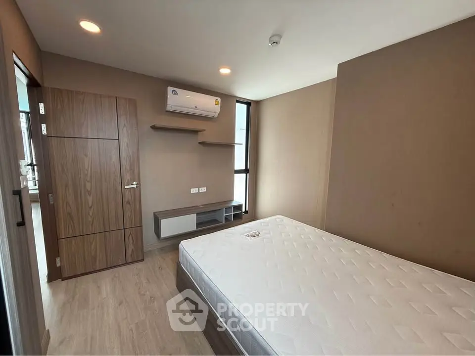 Modern bedroom with minimalist design and natural light