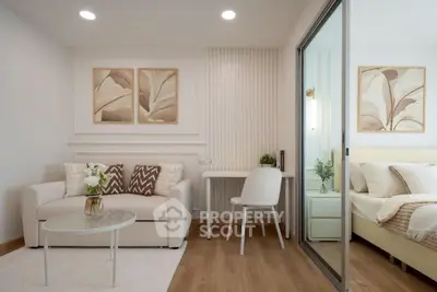 Modern living room with elegant decor and cozy ambiance