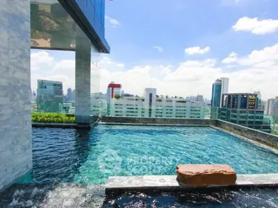 Luxurious rooftop pool with stunning city skyline views