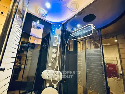 Luxurious modern shower cabin with sleek design and advanced features