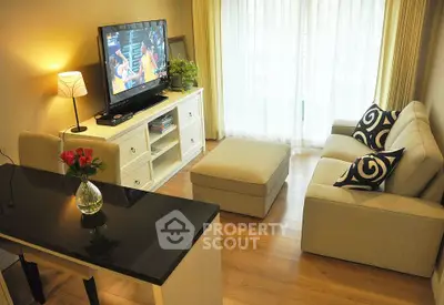Cozy living room with modern decor and natural light