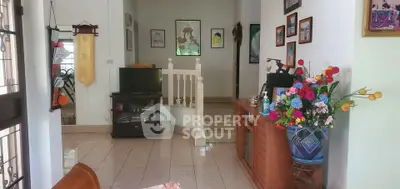 Charming living room with vibrant decor and cozy ambiance