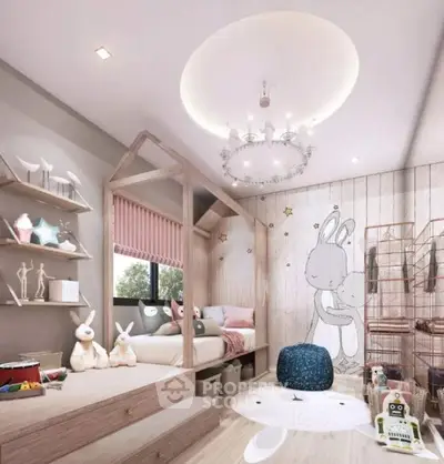 Charming children's bedroom with playful decor and cozy bed nook.