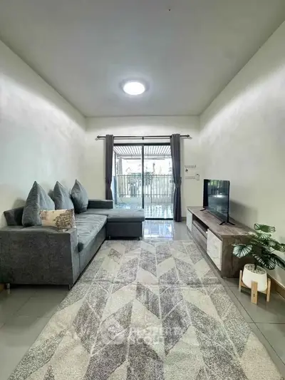 Modern living room with stylish decor and natural light