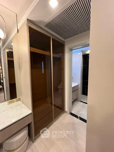 Luxurious modern bathroom with sleek design and elegant finishes