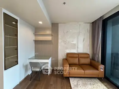 Modern living room with sleek furniture and stylish decor