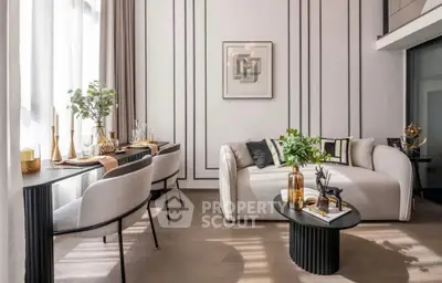 Elegant modern living room with stylish decor and natural light