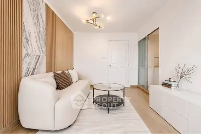 Modern living room with stylish decor and cozy ambiance