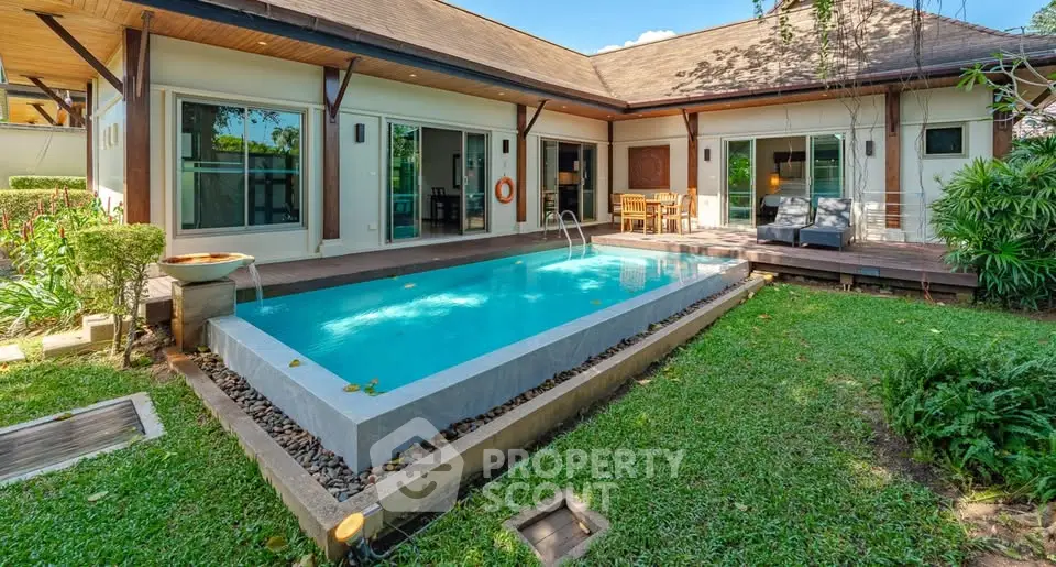 Luxurious villa with private pool and lush garden, perfect for serene living.