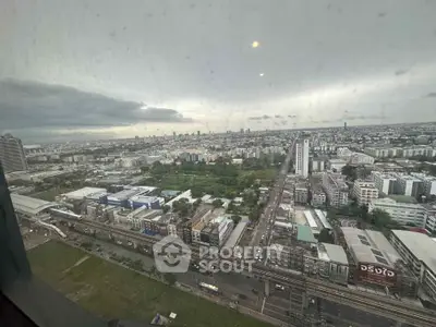 Stunning cityscape view from high-rise building showcasing urban landscape and skyline.