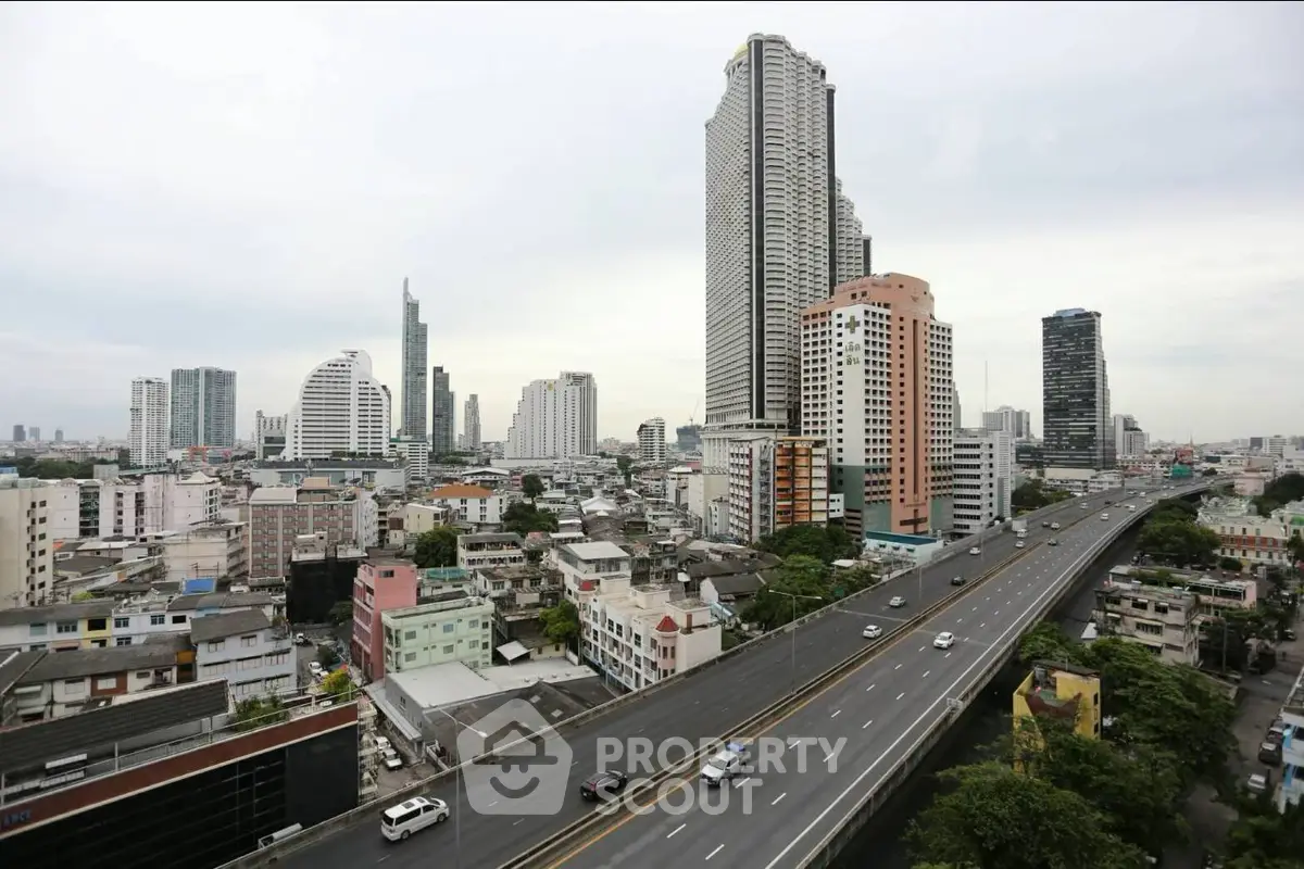 Stunning cityscape view showcasing modern skyscrapers and urban infrastructure, perfect for real estate investment.