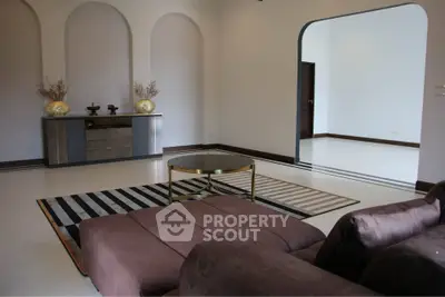 Spacious modern living room with elegant decor and stylish furniture