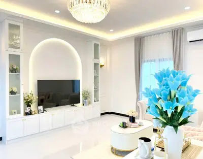Luxurious living room with elegant decor and modern furnishings