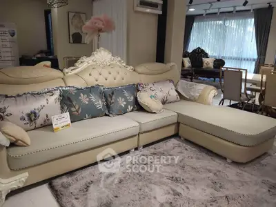 Luxurious living room with elegant sectional sofa and chic decor